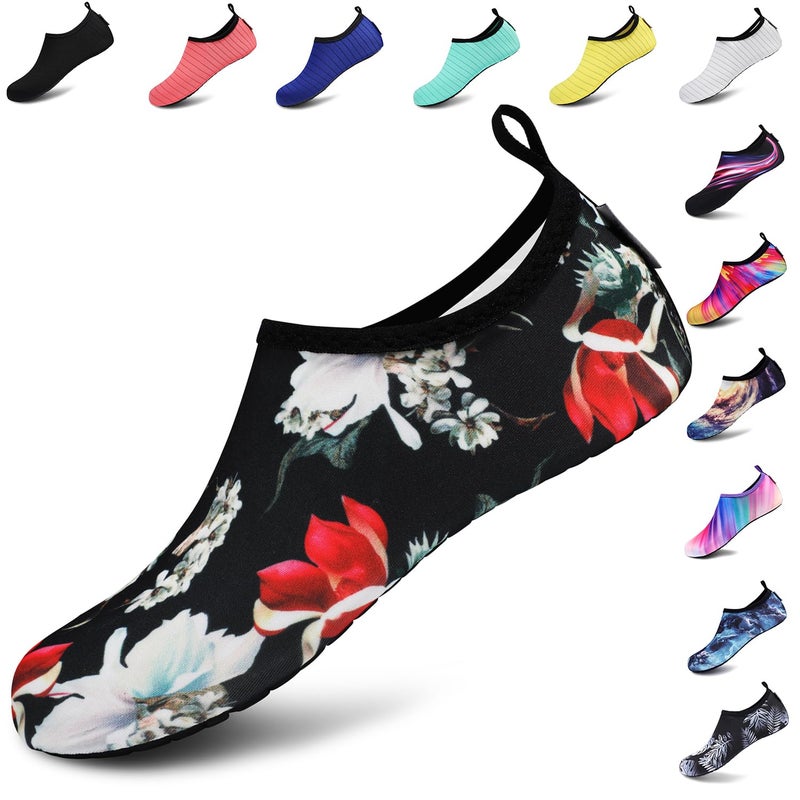 VIFUUR أحذية رياضية مائية للجنسين من VIFUUR - زهرة سوداء - 9-10 W US / 7.5-8.5 M US (40-41) - Image 1